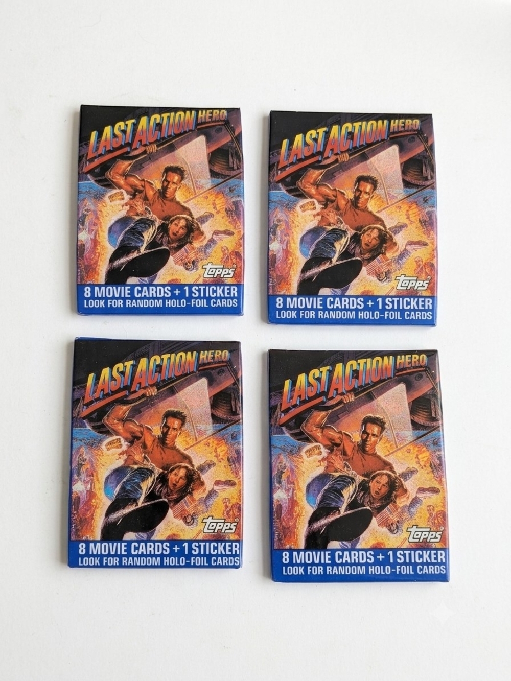 1993 Topps Last Action Hero Unopened Pack Lot (4 Pack Lot) Arnold Schwarzenegger